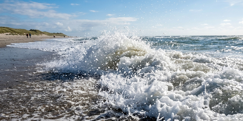 Nordsee Brandung mit sprühender Gischt - die heilende Thalasso-Komponente